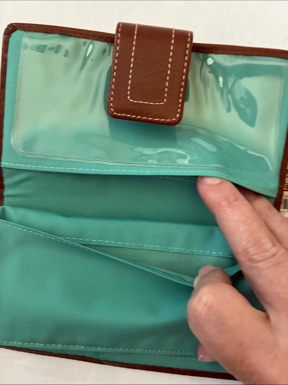 Fossil Brown Leather Wallet and Coin/Card Zip ID Pouch Set